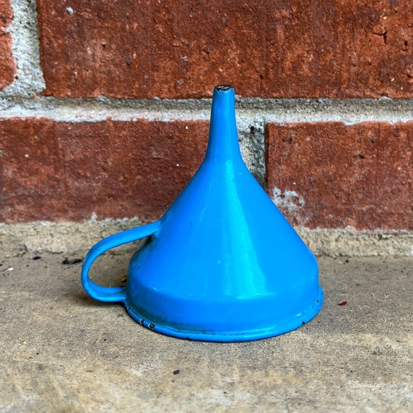 Accents Robin Egg Blue And White Enamelware Funnel Poshmark